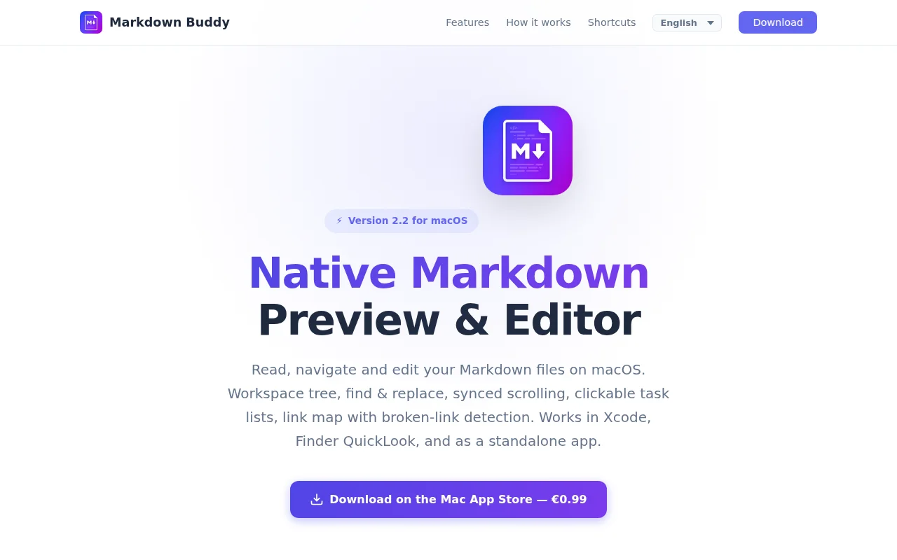 Markdown Buddy – Native macOS Markdown Editor with Quick Look and Xcode